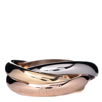 Cartier 18K Pink Yellow White Gold Classic Les Must De Trinity Ring 56 7.5 1 of 4