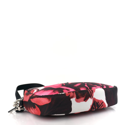 Prada Tessuto Soft Nylon Small Roses Print Convertible Crossbody Wristlet Pink 3 of 7