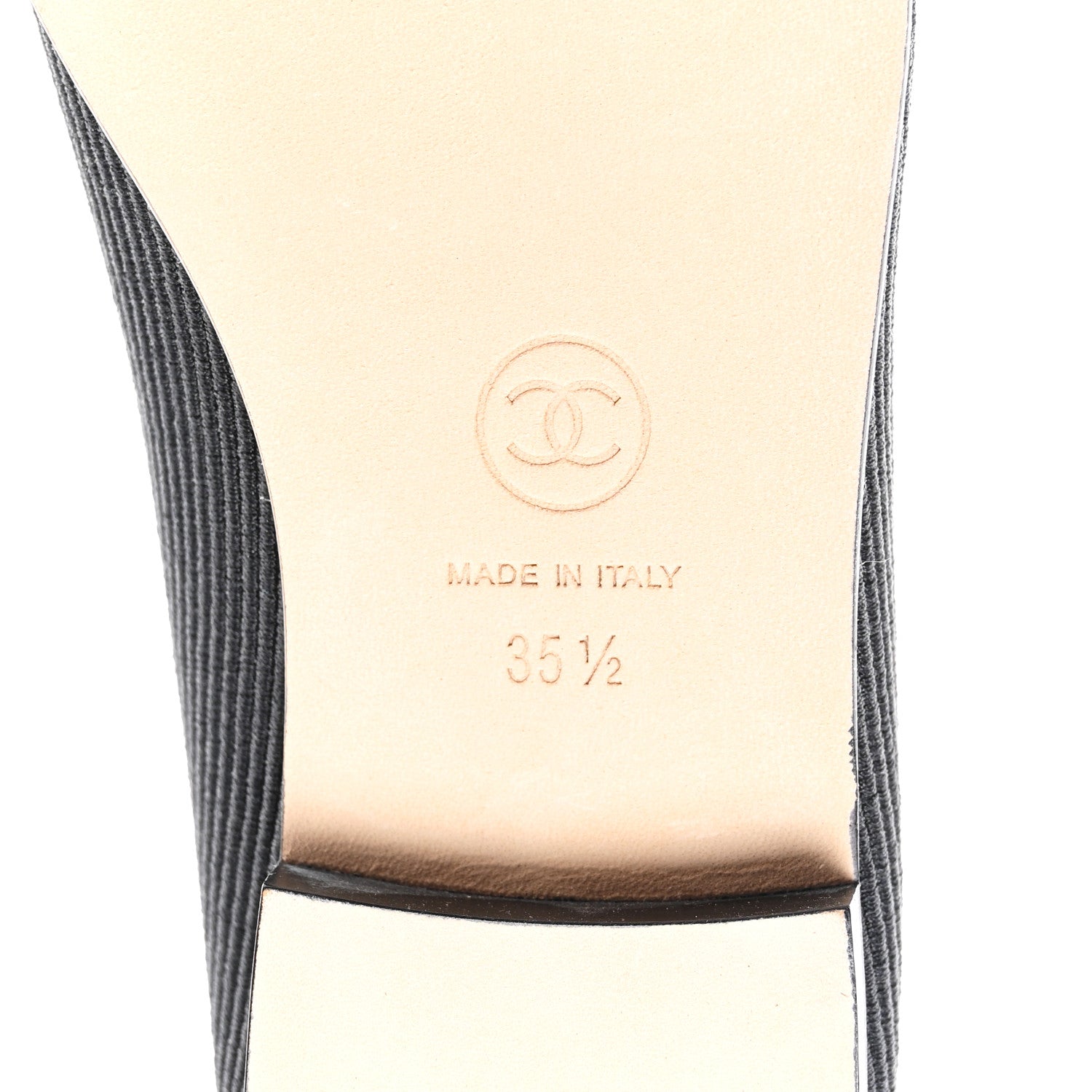 Chanel Embroidered Fabric Cap Toe CC Ballerina Flats 35.5 Black 7 of 9