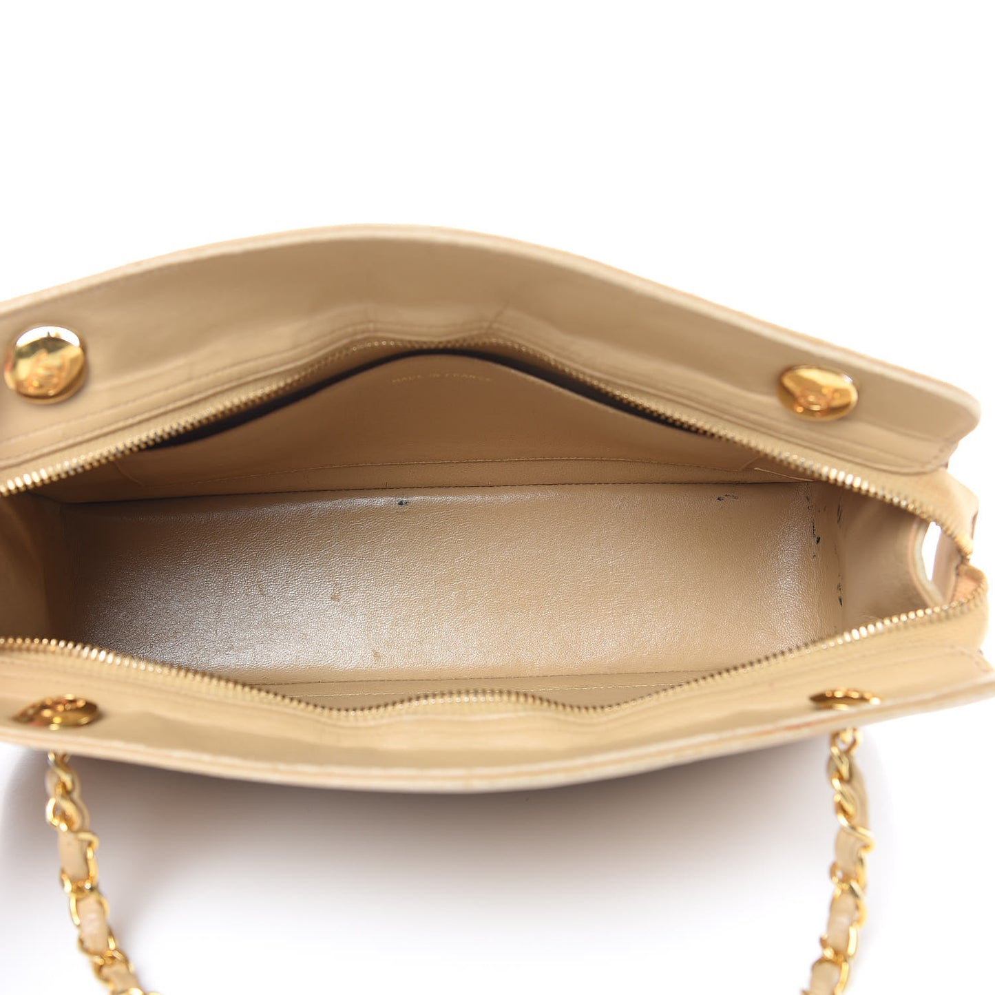 Lambskin Quilted Shoulder Bag Beige