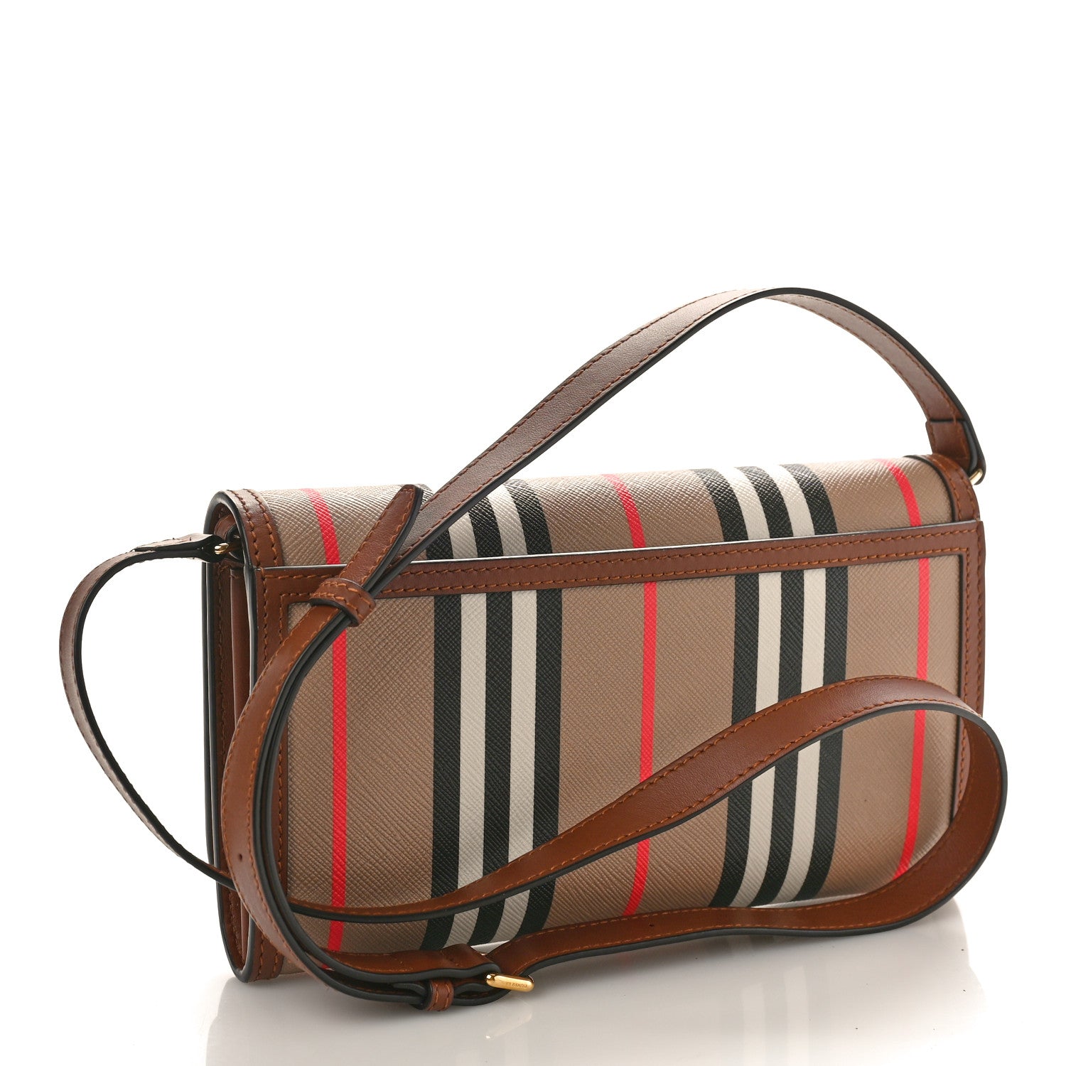 Burberry E-Canvas Icon Stripe Hannah Wallet With Detachable Strap Archive Beige Tan 3 of 8