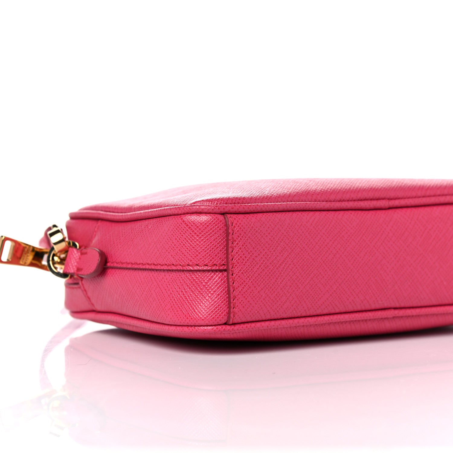 Prada Saffiano Mini Monochrome Camera Crossbody Bag Magenta 7 of 9