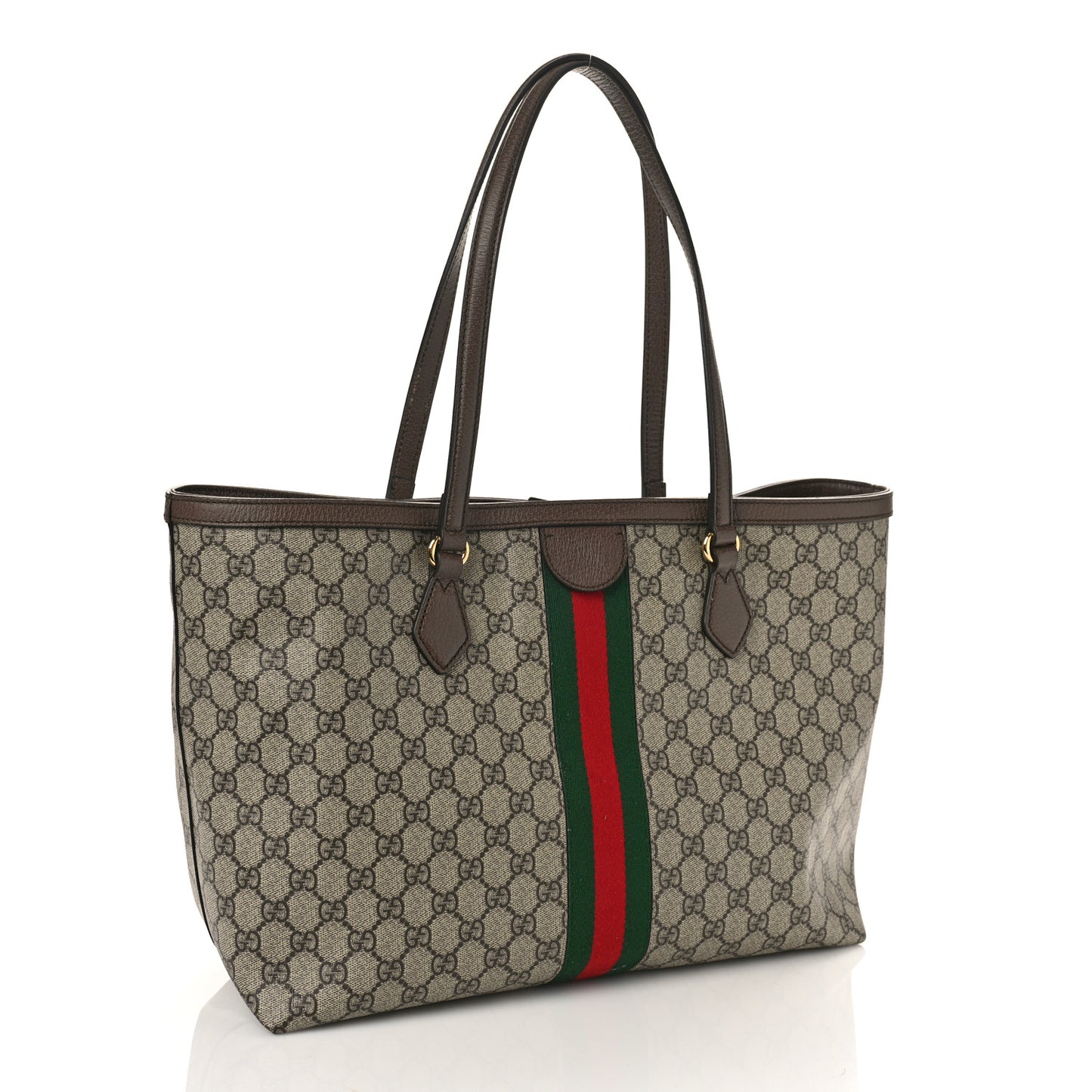 GG Supreme Monogram Medium Ophidia Shopping Tote Brown