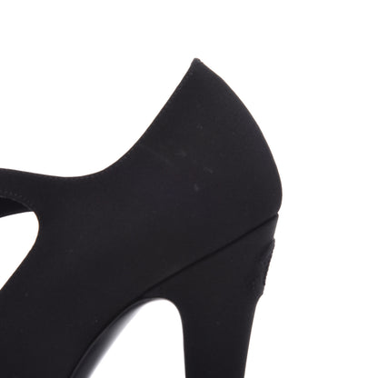 Chanel Grosgrain Crystal Star Mary Jane Pumps 37.5 Black 9 of 10