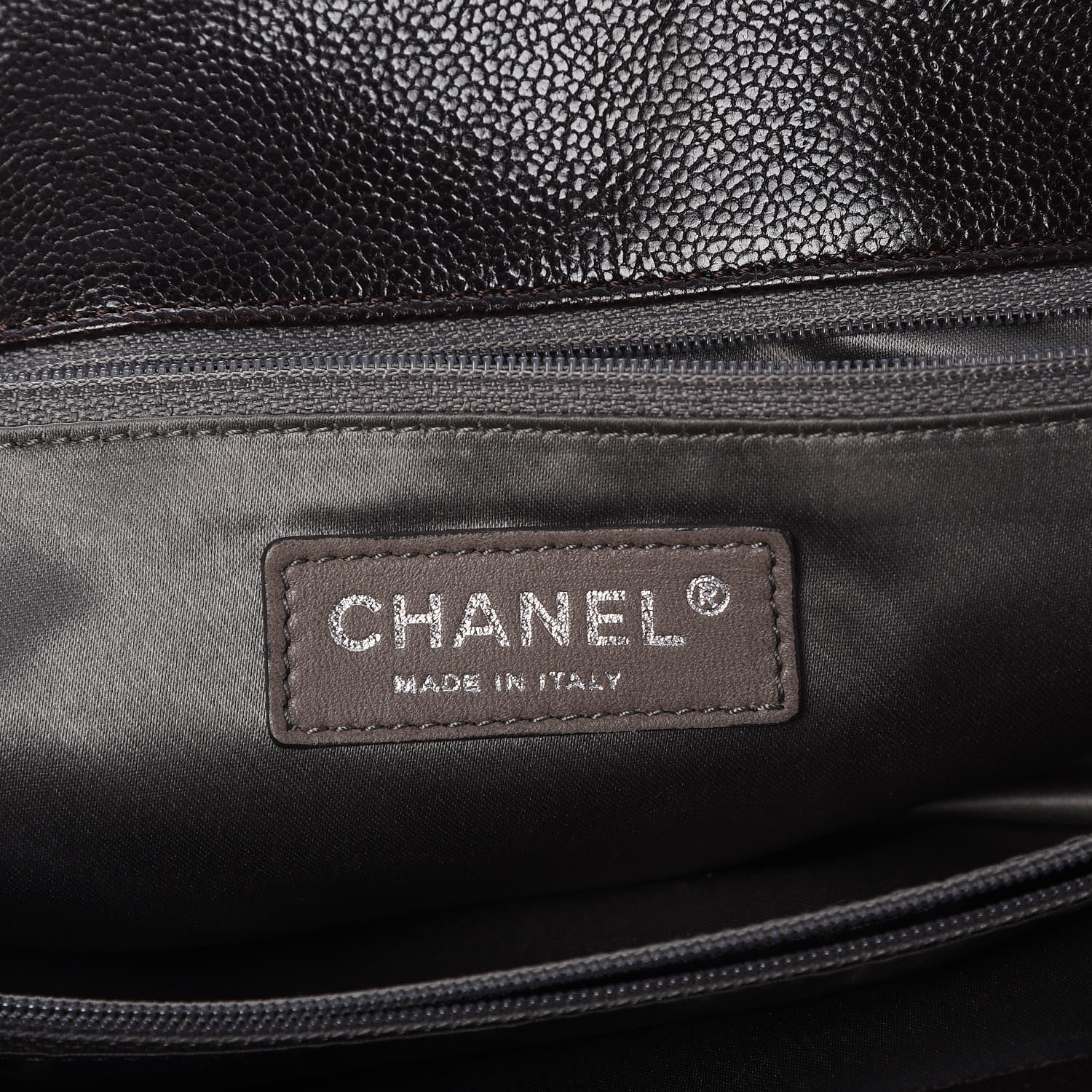Chanel Glazed Caviar Pocket In The City Tote Brown 6 of 7