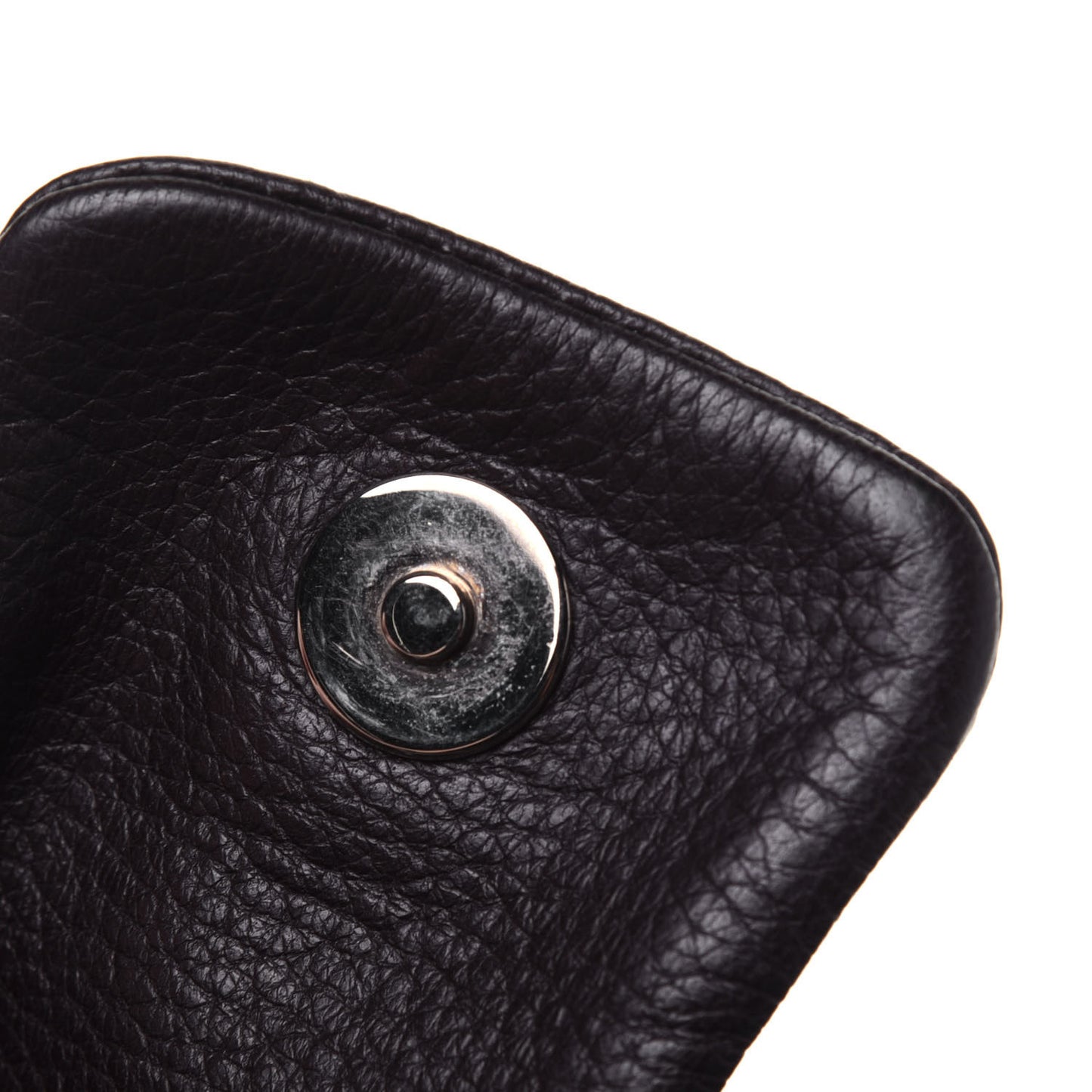 Metallic Deerskin Luxe Ligne Flap Black
