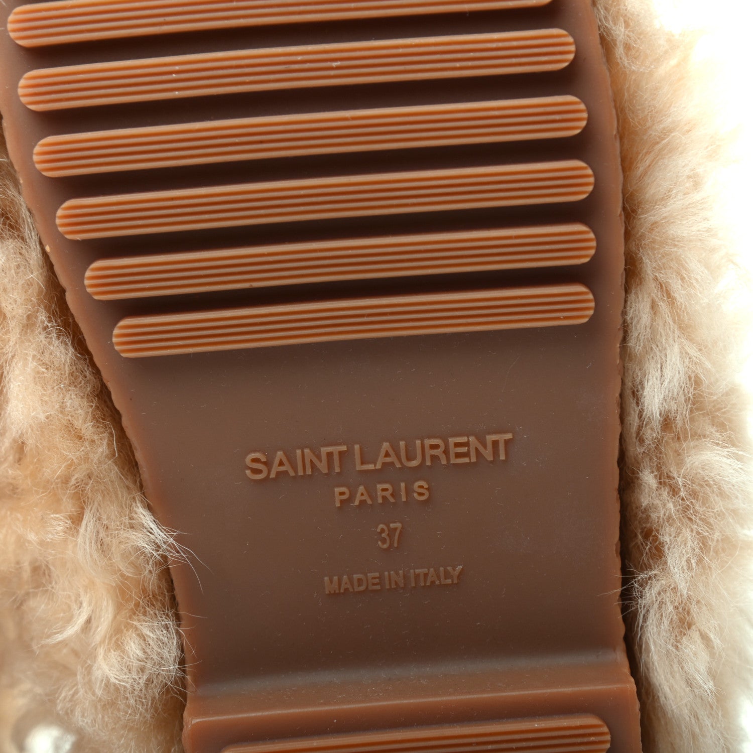 Saint Laurent Shearling Boots 37 Beige 6 of 7