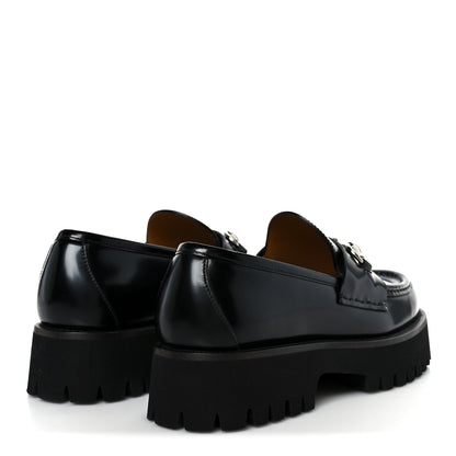 Gucci Cordovan Lux Womens Horsebit 45mm Platform Loafers 38 Black 5 of 10
