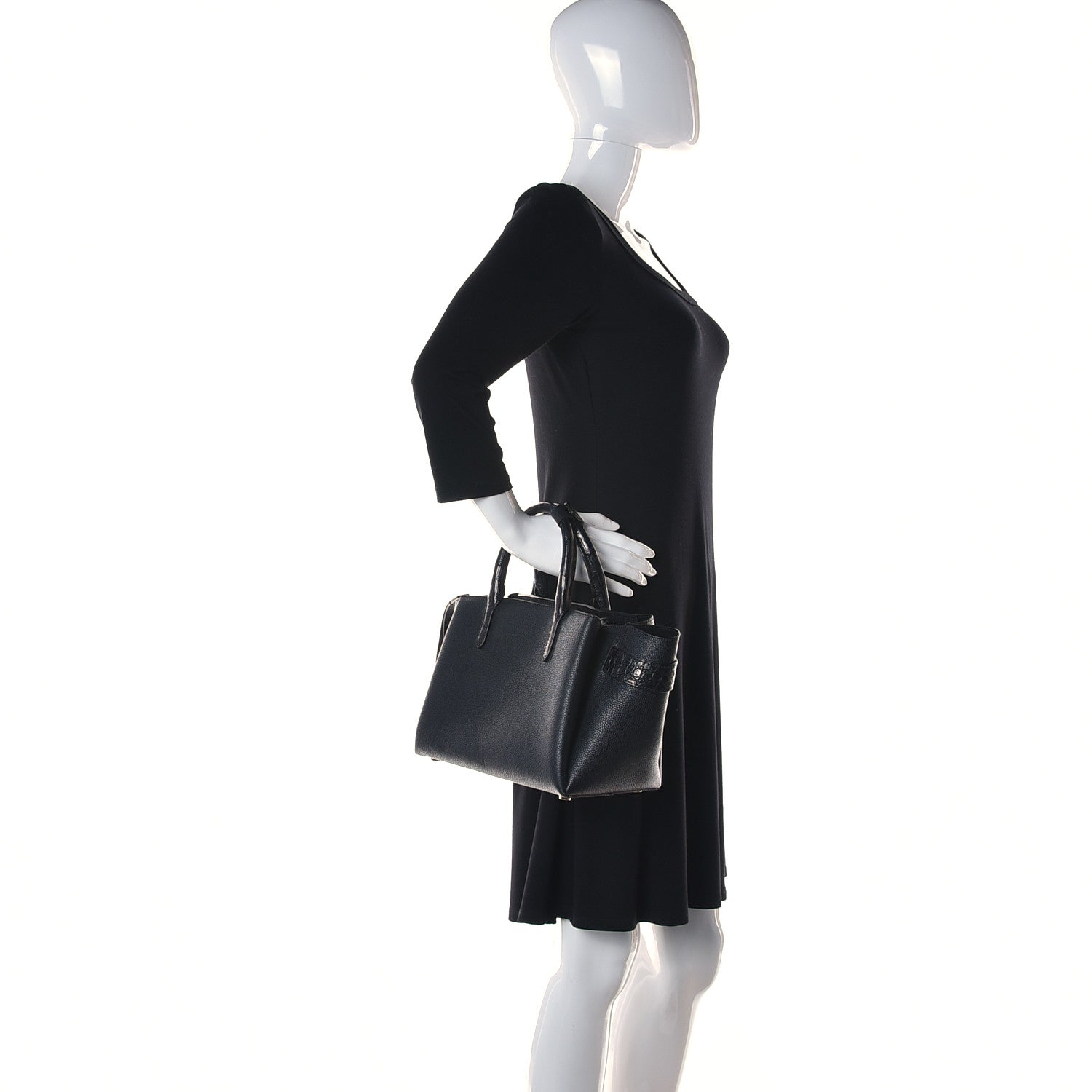 Nancy Gonzalez Calfskin Crocodile Cristie Satchel Black 3 of 12