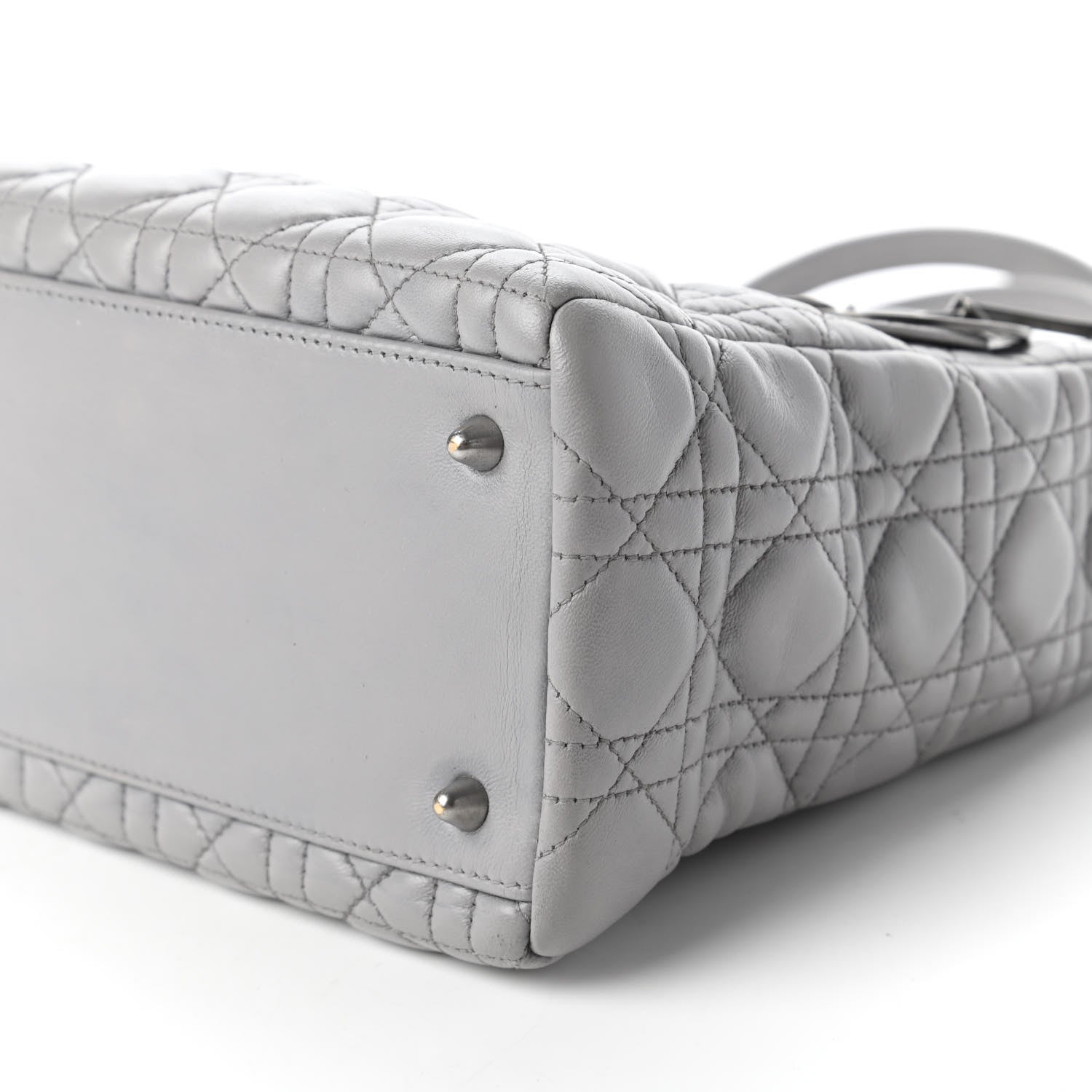 Christian Dior Lambskin Cannage Medium Lady Dior Grey 7 of 11