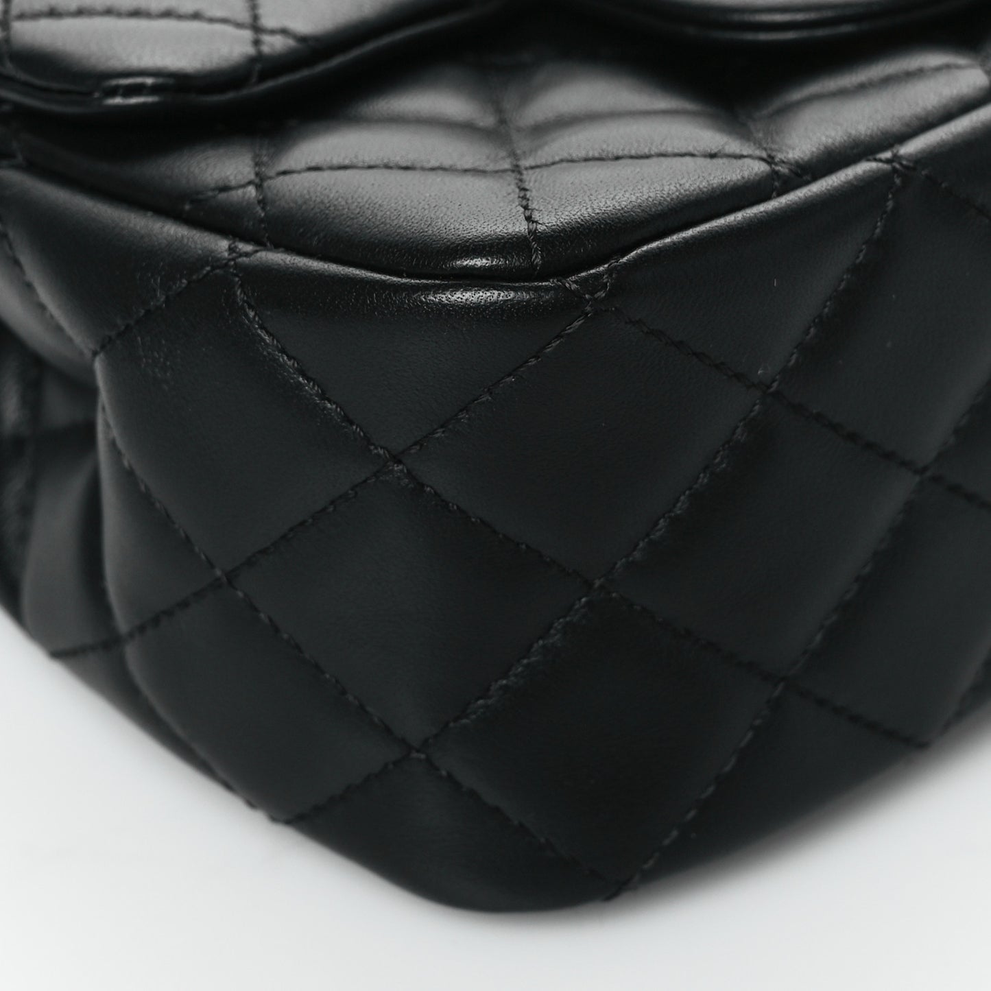 Lambskin Quilted Mini Romance Square Flap Black