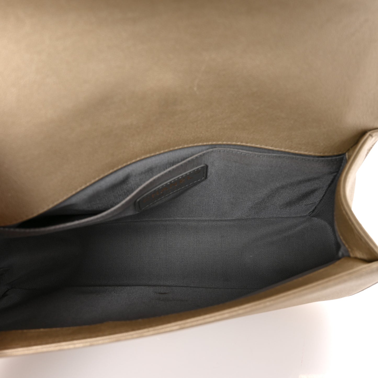 Metallic Lambskin Medium Golden CC Boy Flap Dark Gold