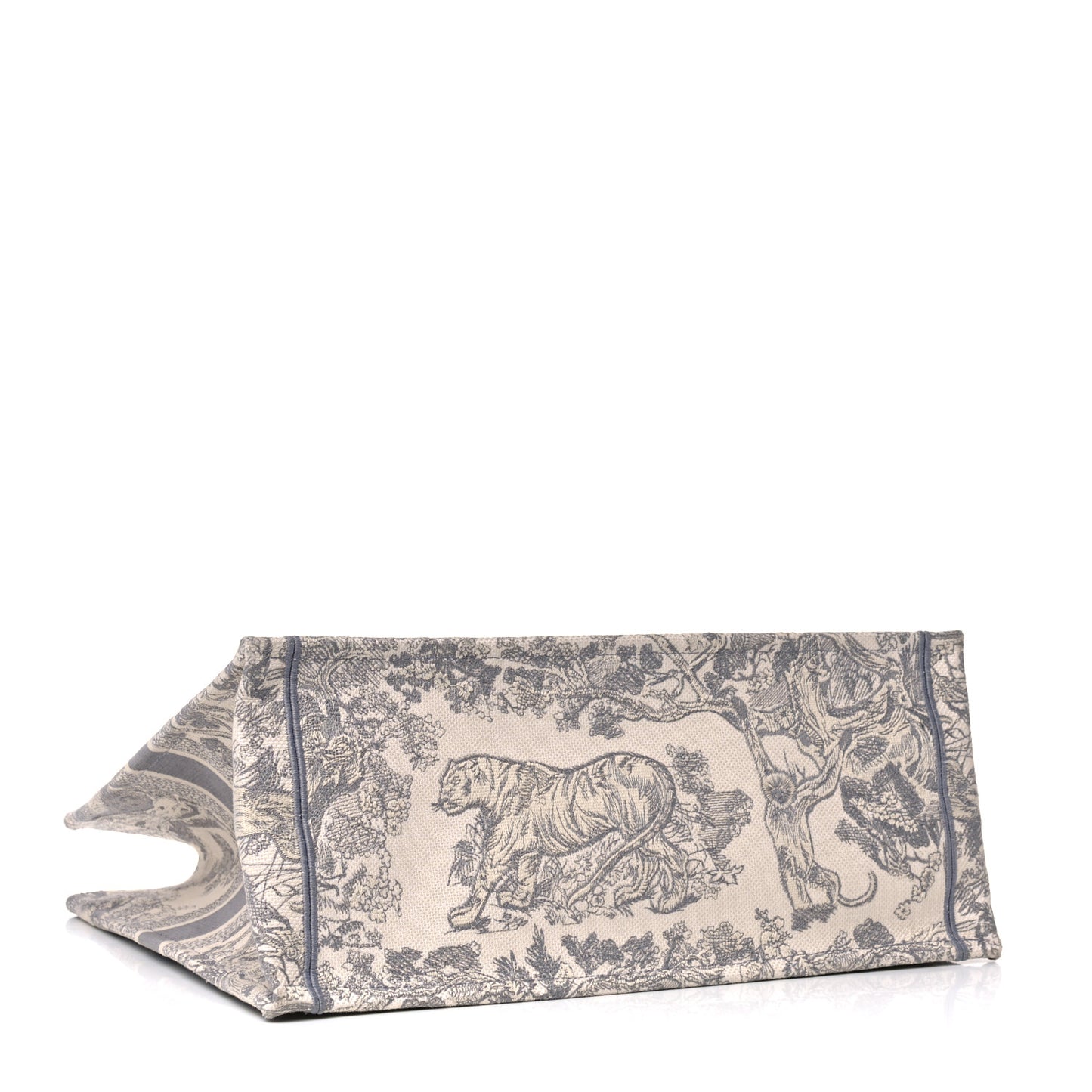 Canvas Embroidered Large Dioriviera Toile De Jouy Book Tote Gray