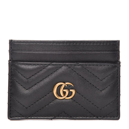 Gucci Calfskin Matelasse GG Marmont Card Holder Black 1 of 7