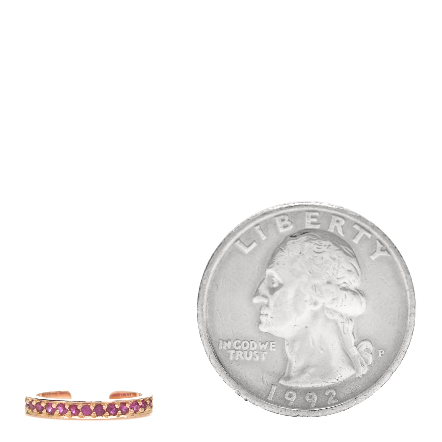 Anita Ko 18K Rose Gold Ruby Single Row Ear Cuff Earring 2 of 4