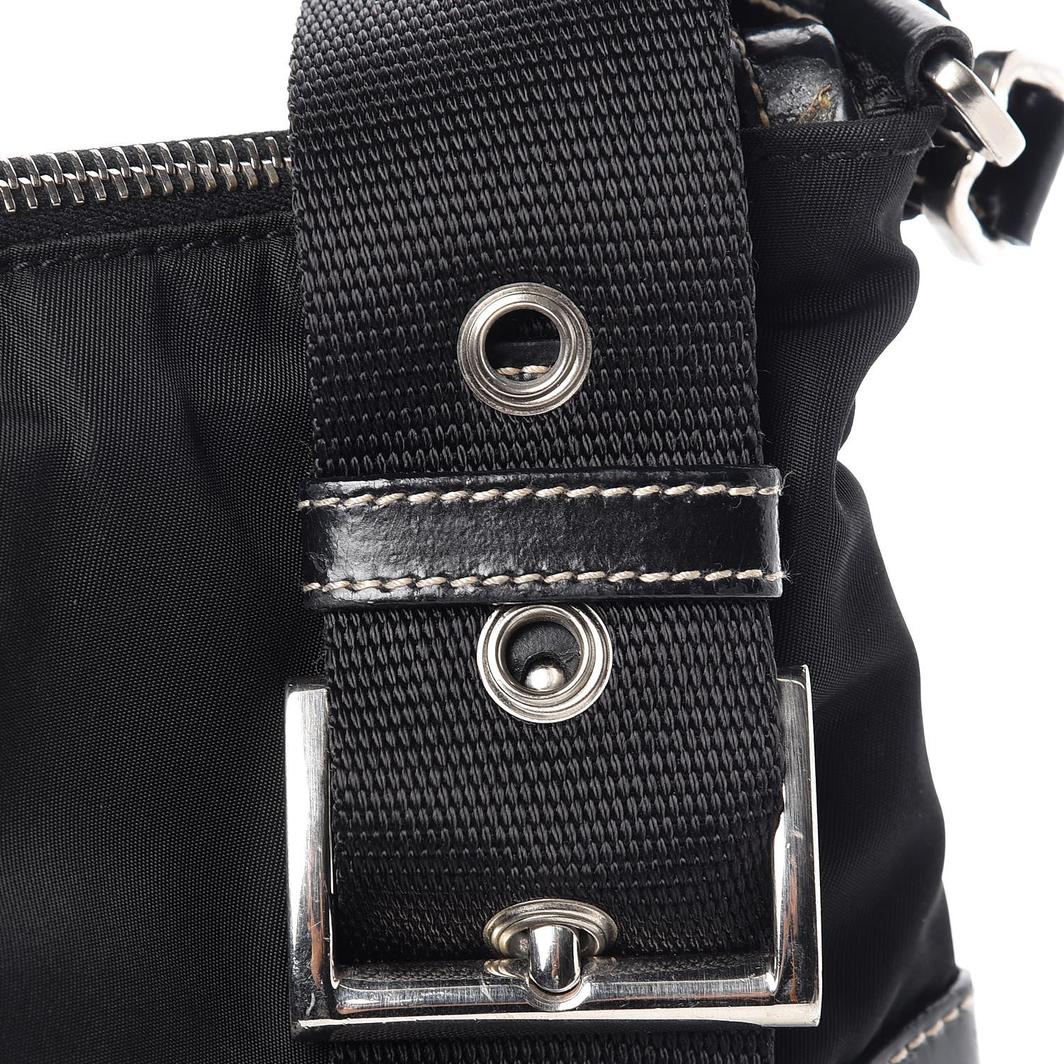 Prada Tessuto Nylon Shoulder Bag Black 8 of 10