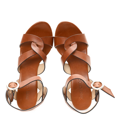 Jimmy Choo Vachetta Cork Aleili 100 Wedge Sandals 39.5 Brown 2 of 9