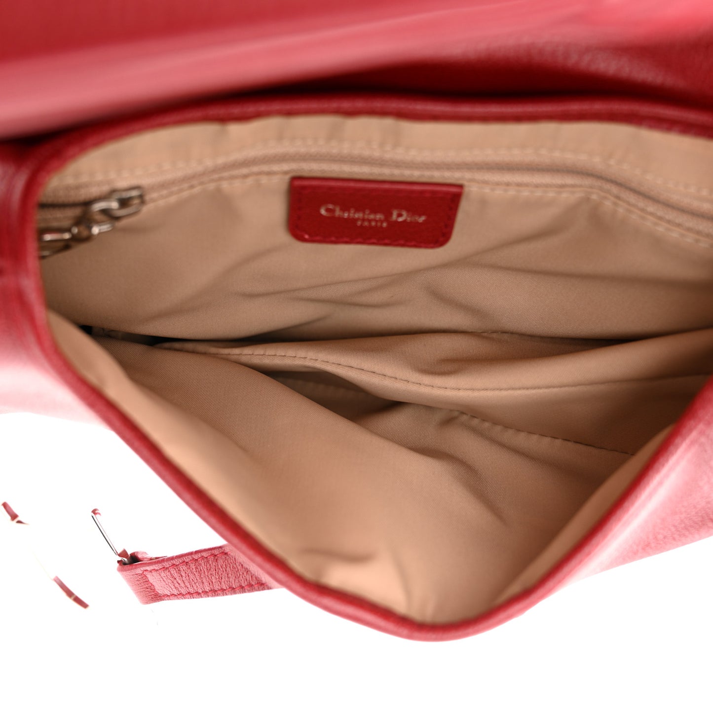 Shiny Goatskin Saddle Bag Red