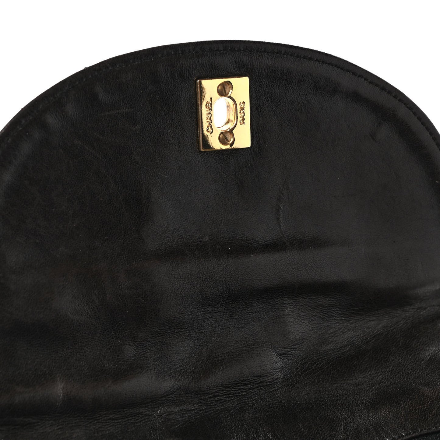 Lambskin Quilted Drawstring Backpack Black