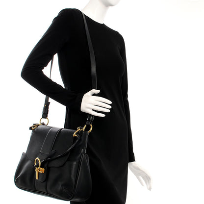 Chloe Grained Lambskin Calfskin Medium Lexa Shoulder Bag Black 2 of 8