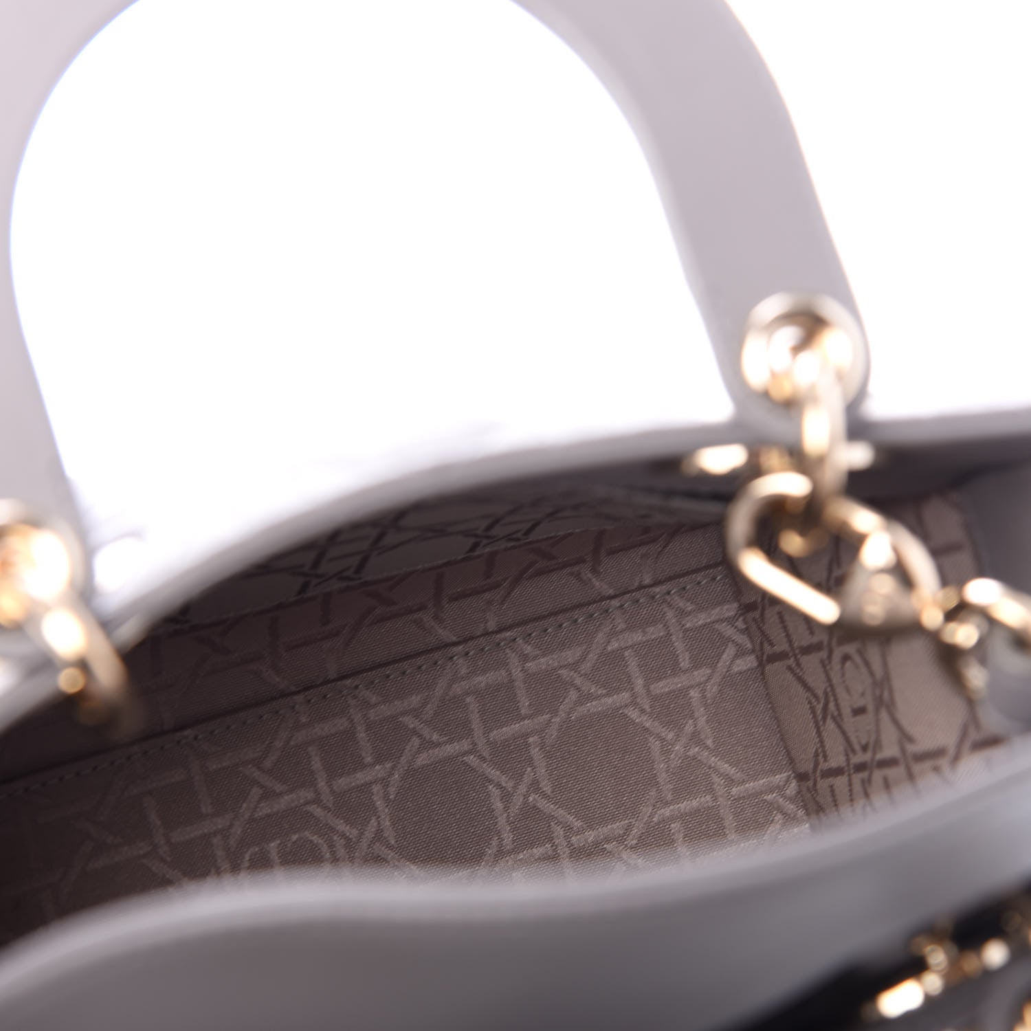 Christian Dior Lambskin Cannage Medium Lady Dior Grey 5 of 9