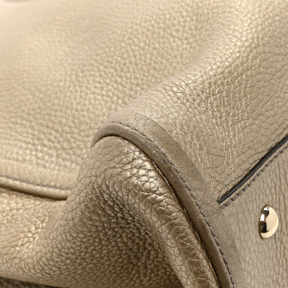 Gucci Metallic Pebbled Calfskin Large Soho Shoulder Bag Golden Beige 10 of 13