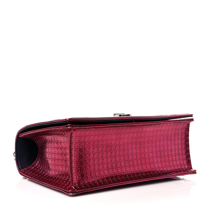 Christian Dior Metallic Patent Micro-Cannage Medium Diorama Flap Bag Red 3 of 10