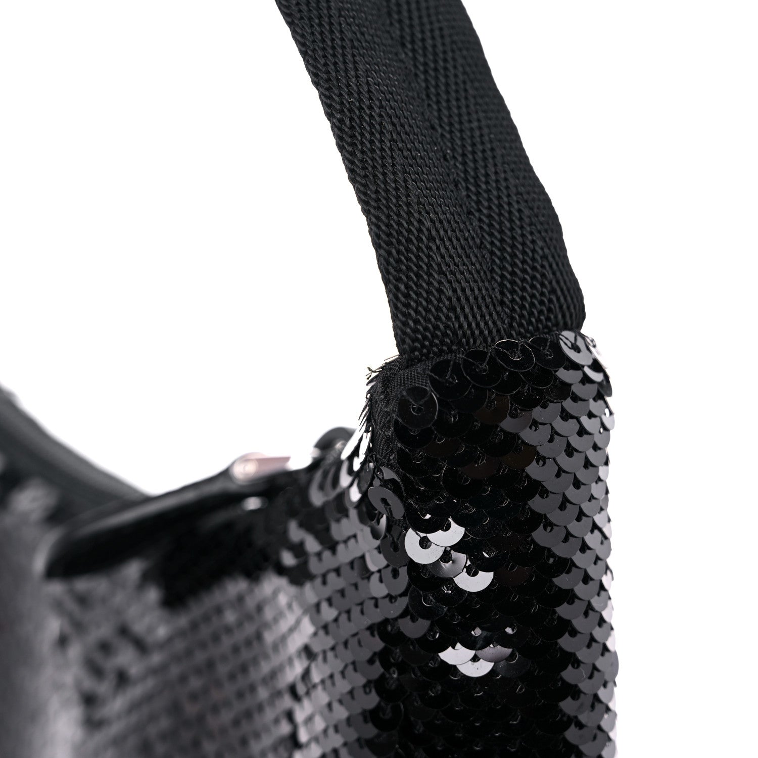 Prada Paillettes Sequin Mini Re-Edition 2000 Bag Black White 10 of 10