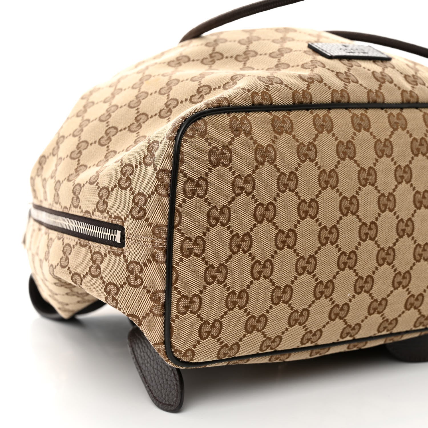 Gucci Monogram Dollar Calfskin O Drawstring Backpack Beige Ebony Testa di Moro Dark Chocolate 9 of 10