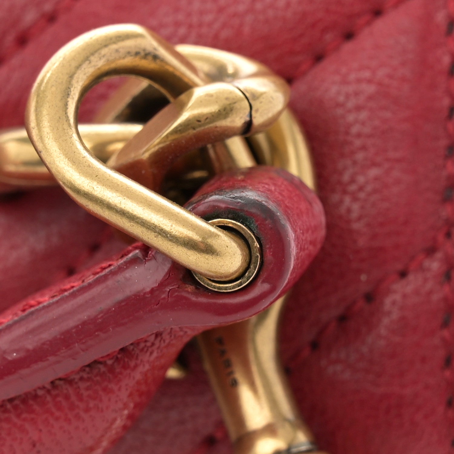 Saint Laurent Sheepskin Matelasse Chevron Monogram Medium College Bag Rouge 13 of 14