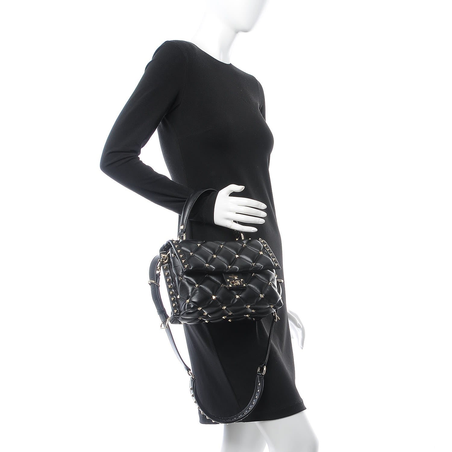 Valentino Garavani Nappa Medium Candystud Top Handle Bag Black 2 of 10