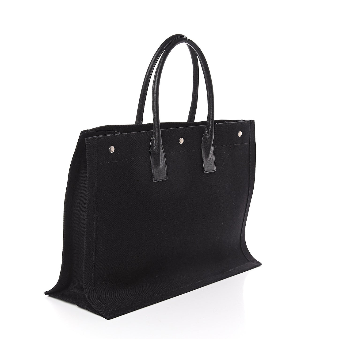 Linen Calfskin Rive Gauche Tote Black
