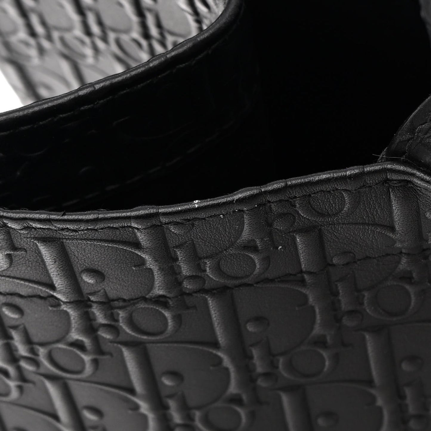 Oblique Calfskin Embossed Large Book Tote Black