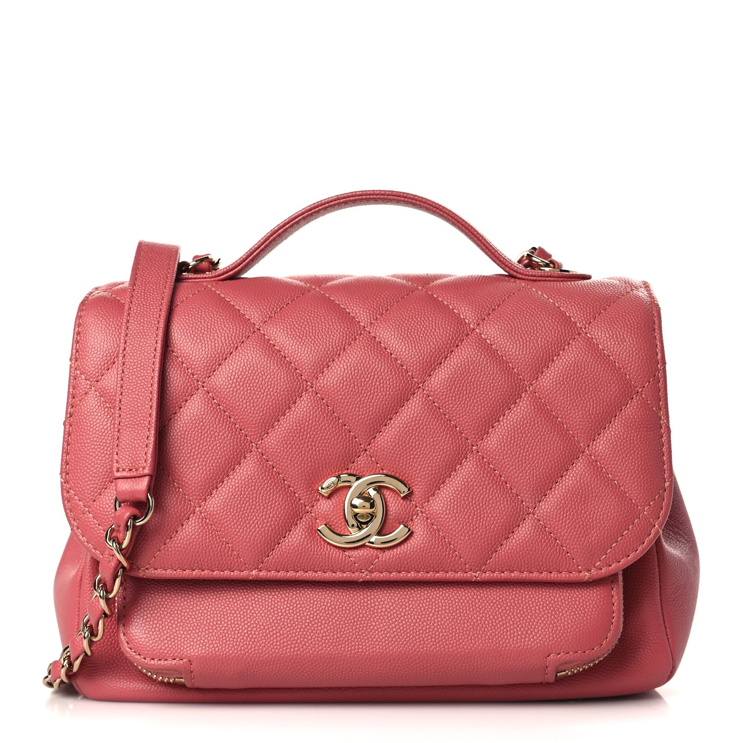Caviar Quilted Medium Business Affinity Flap Pink
