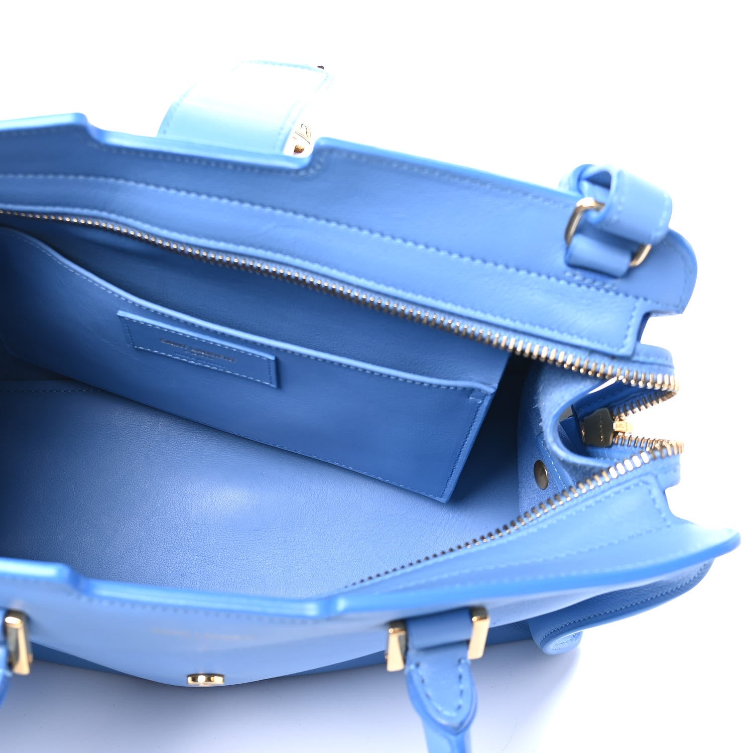 Saint Laurent Calfskin Monogram Baby Cabas Blue Glacier 4 of 4