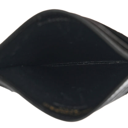 Saint Laurent Grain De Poudre Matelasse Chevron Monogram Credit Card Case Black 5 of 8