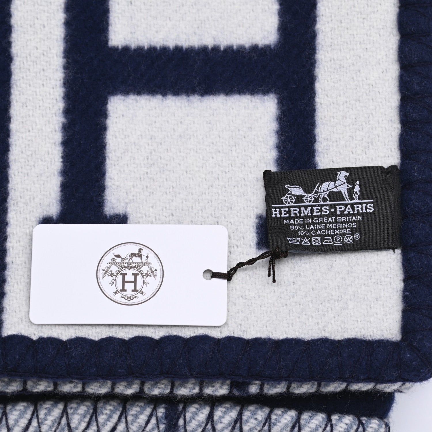 Hermes Wool Cashmere Avalon III Blanket Caban Ecru 3 of 3