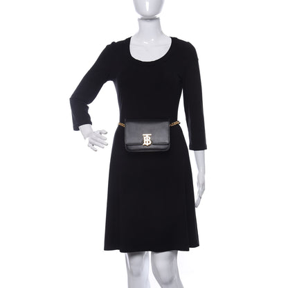 Burberry Calfskin TB Chain Belt Bag Black 2 of 9