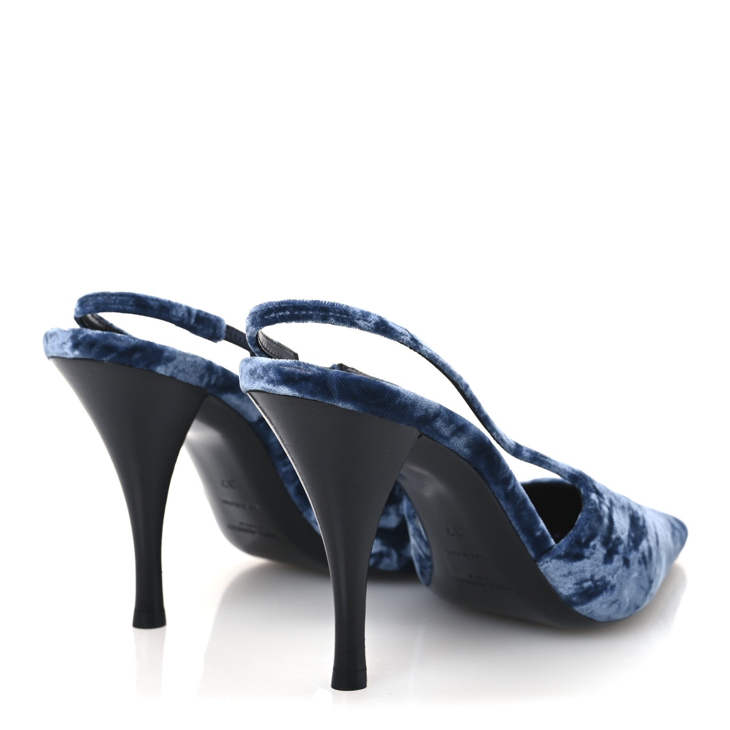 Saint Laurent Velluto Mastrop Tom 90 Dream Slingback Pumps 37 Denim 5 of 12
