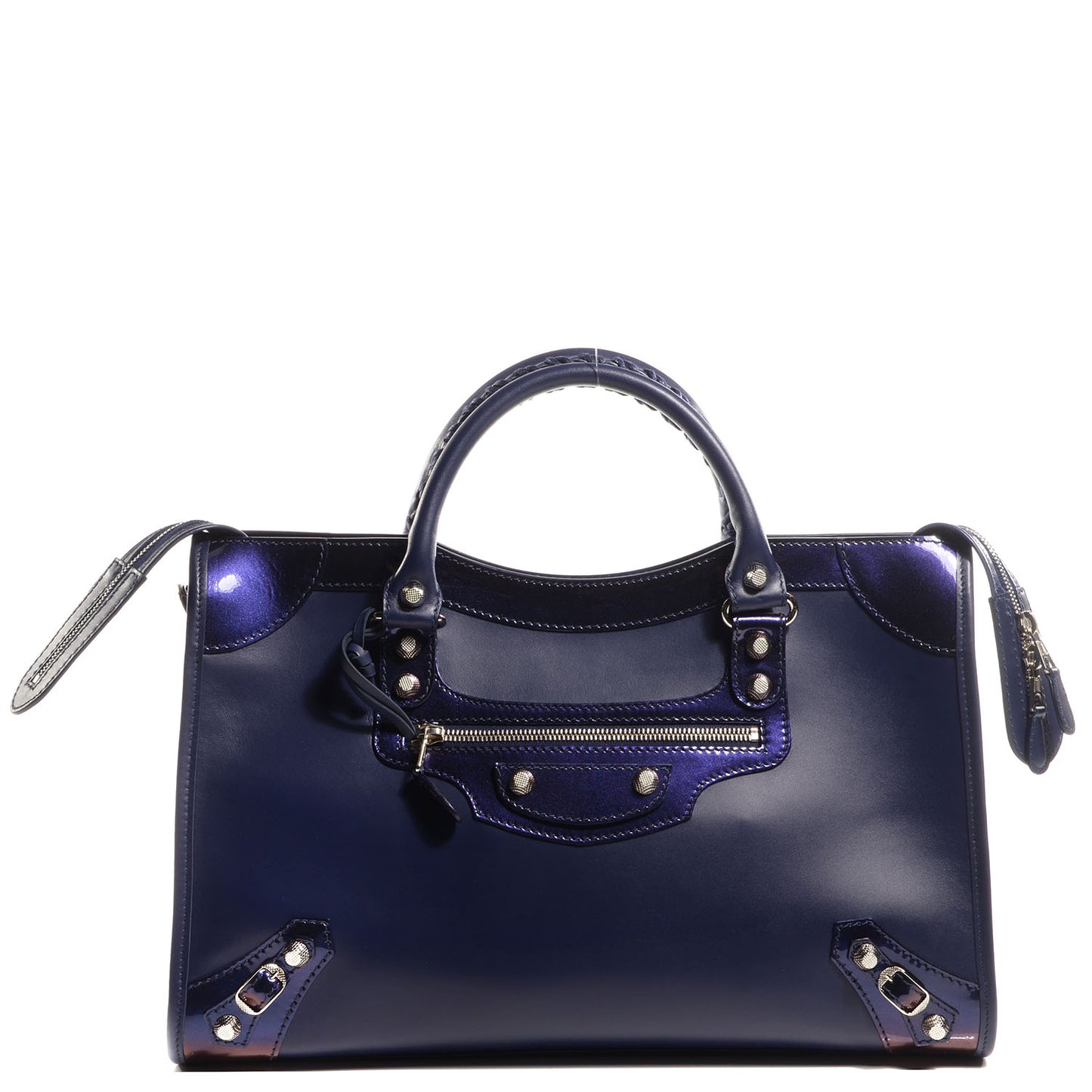 Smooth Calfskin Metallic Patent Giant 12 Silver Hardware City Ultraviolet