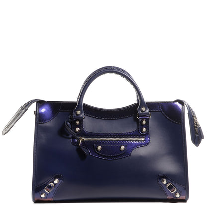 Balenciaga Smooth Calfskin Metallic Patent Giant 12 Silver Hardware City Ultraviolet 1 of 11