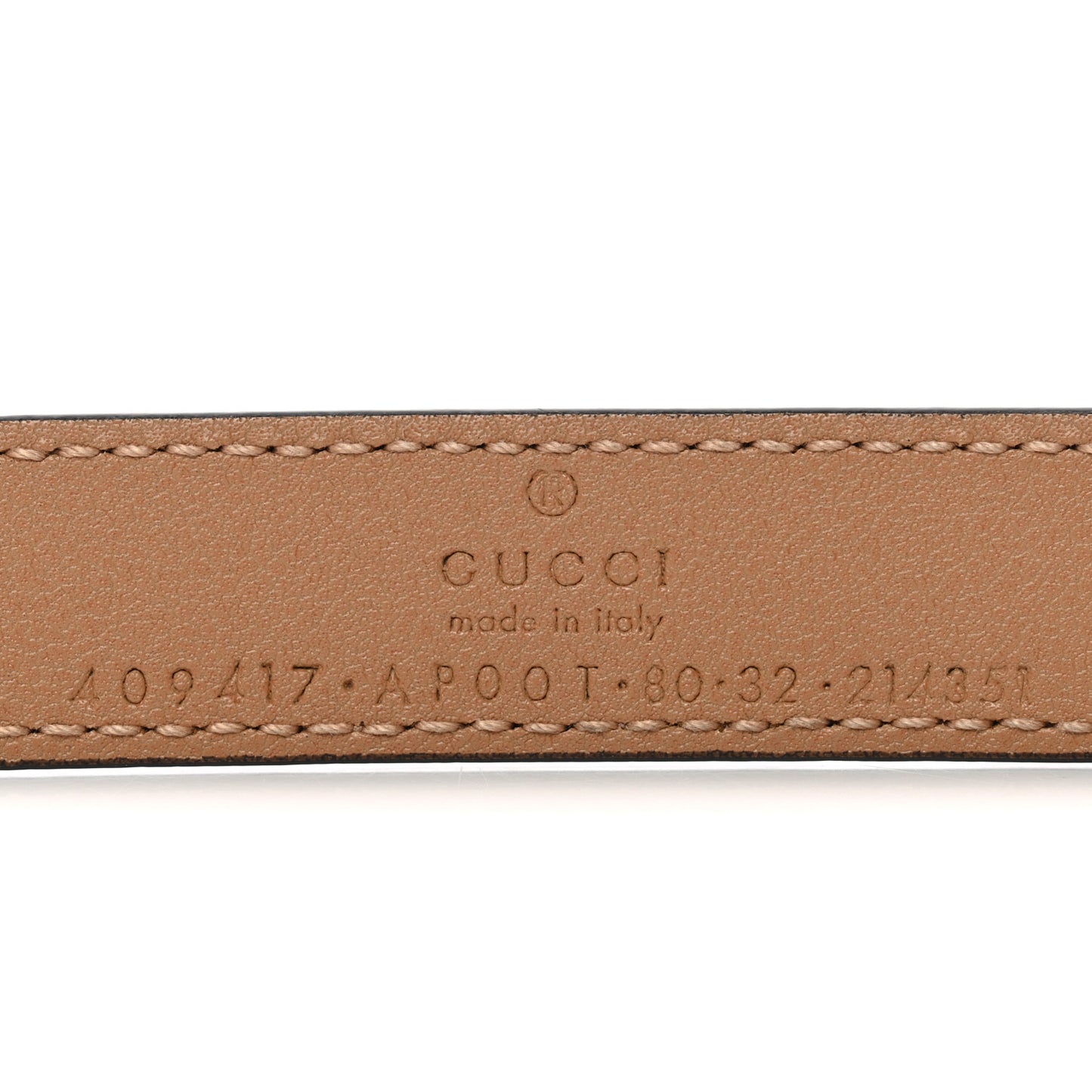Moon Calfskin Double G Belt 80 32 Natural Tan