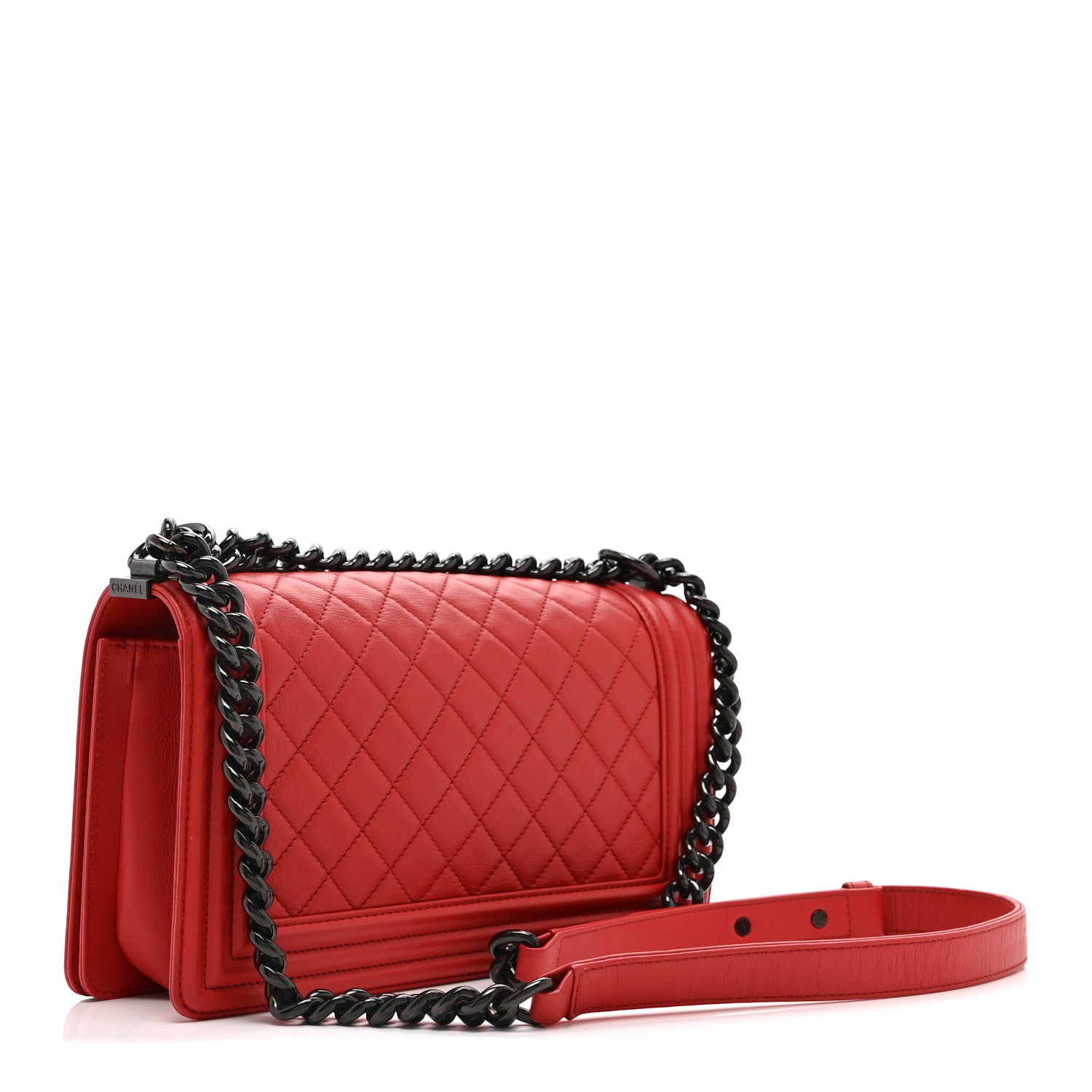 Chanel Calfskin Quilted Medium Boy Flap Red 3 of 10