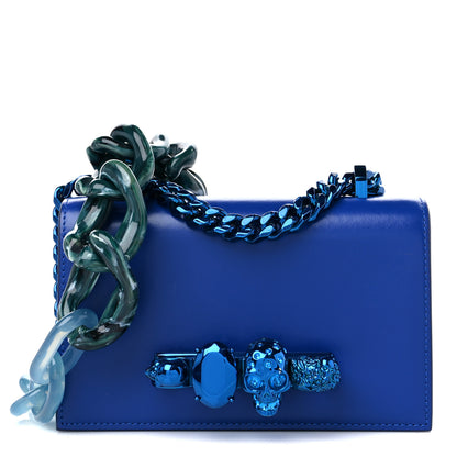 Alexander McQueen Calfskin Mini Jeweled Knuckle Satchel Royal Blue 1 of 10