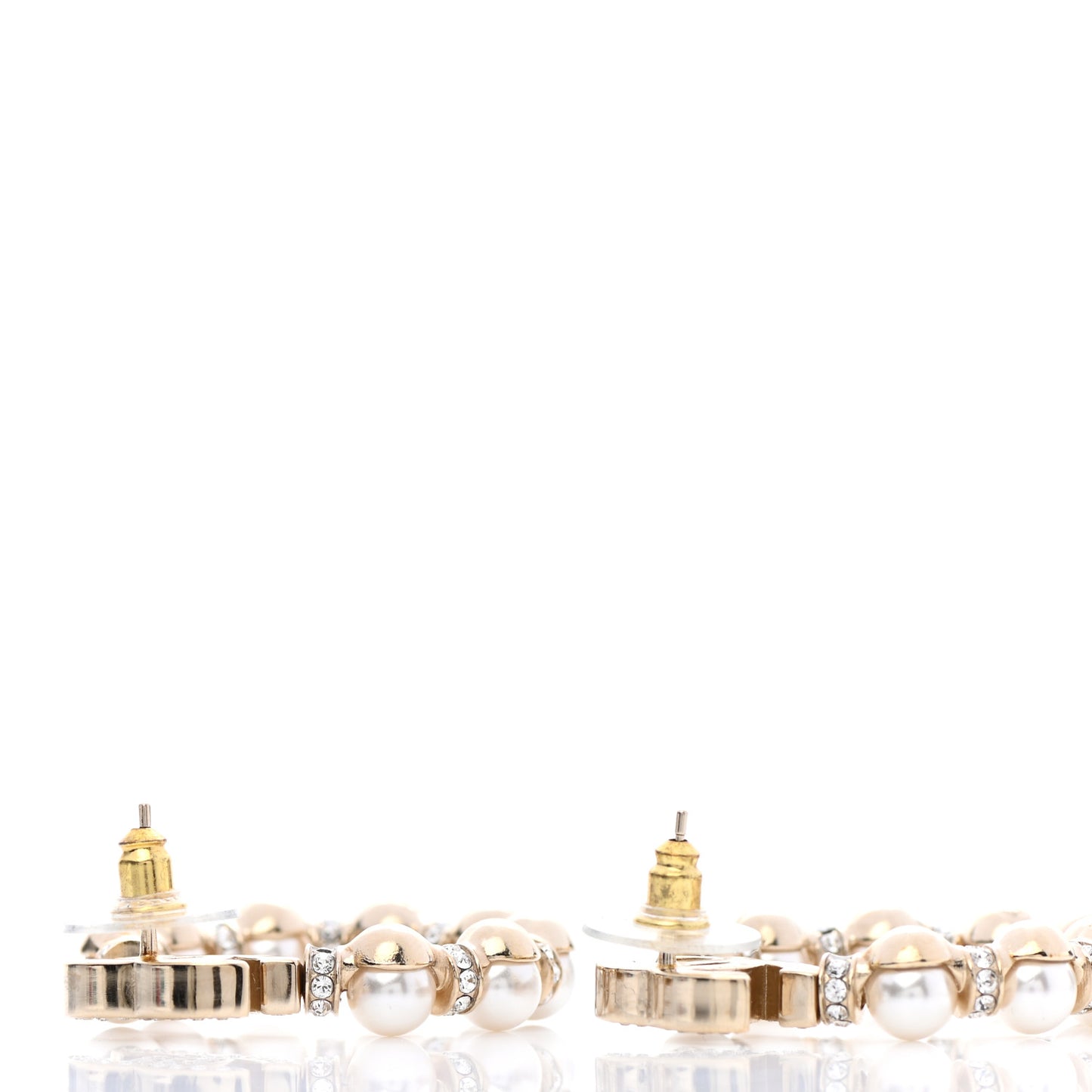 Pearl Crystal Nefertiti CC Drop Earrings Gold