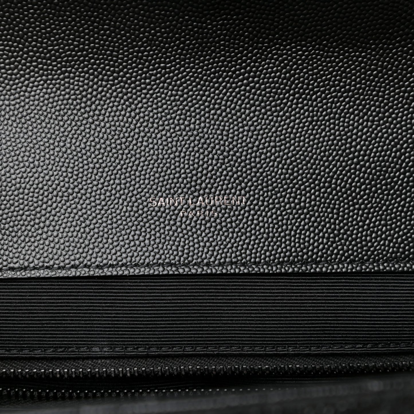 Grain De Poudre Textured Mixed Matelasse Large Triquilt Monogram Monochrome Satchel Black