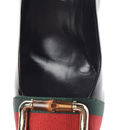 Gucci Patent Web Mid Heel Loafer Pumps 6.5 Black 10 of 10