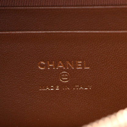 Chanel Braided Raffia Quilted Top Handle Slim Vanity With Chain Brown 6 of 11