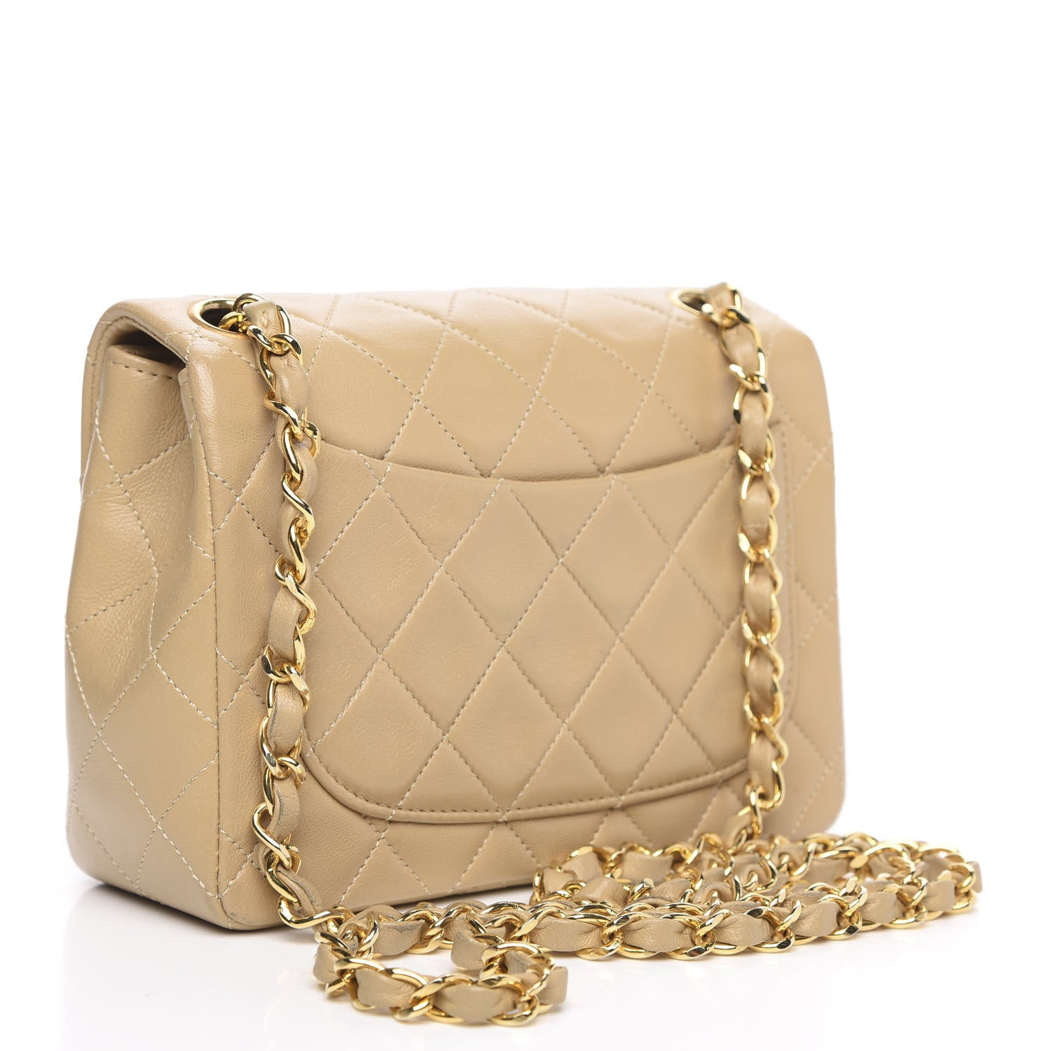 Chanel Lambskin Quilted Mini Square Flap Beige 3 of 12