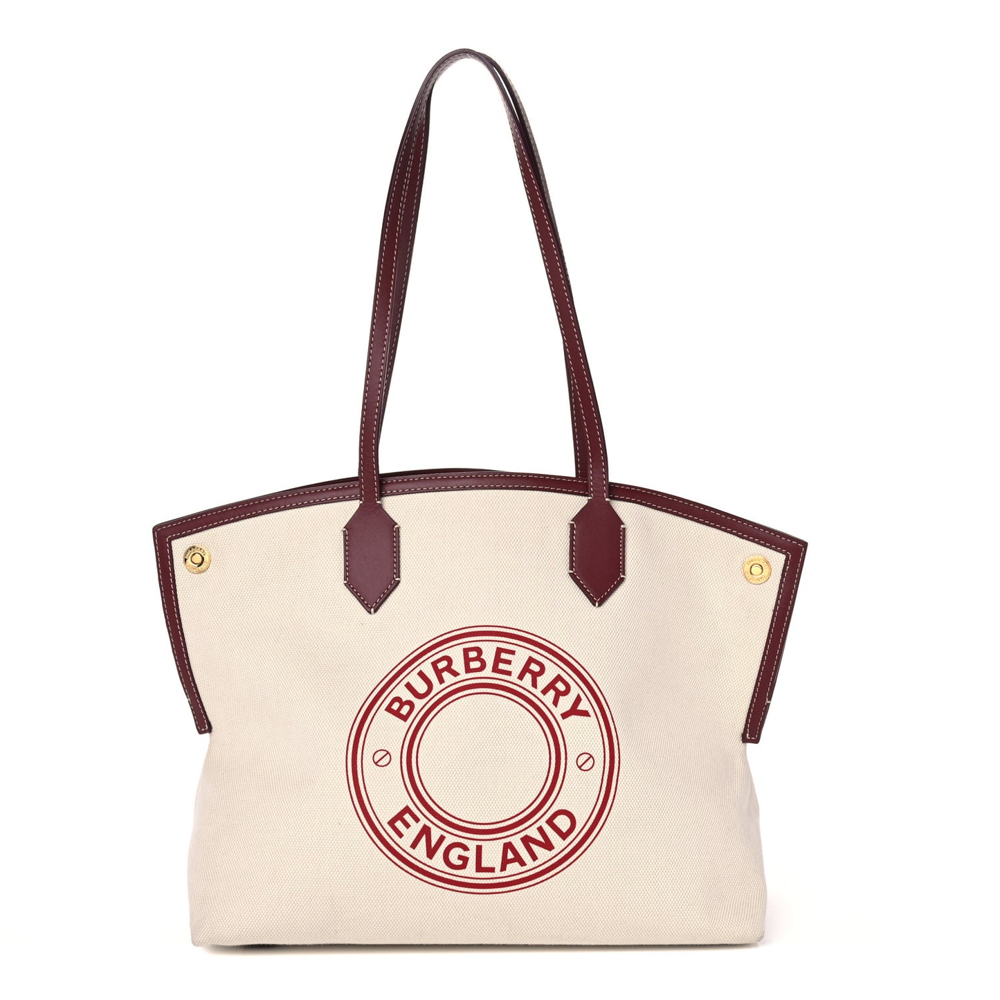 Cotton Canvas Calfskin Medium Society Tote Bag Natural